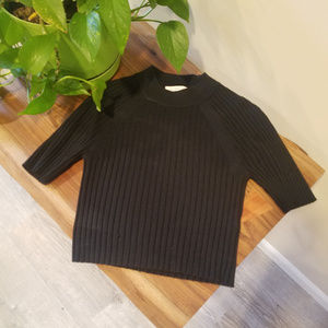Everlane Crop Mock Neck Ribbed Sweater Size Small